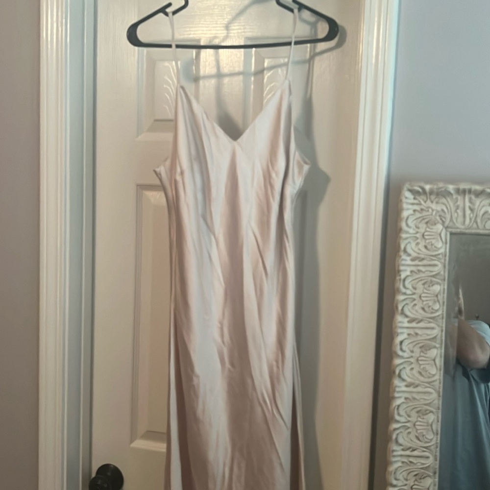Champagne silk color dress-worn once!